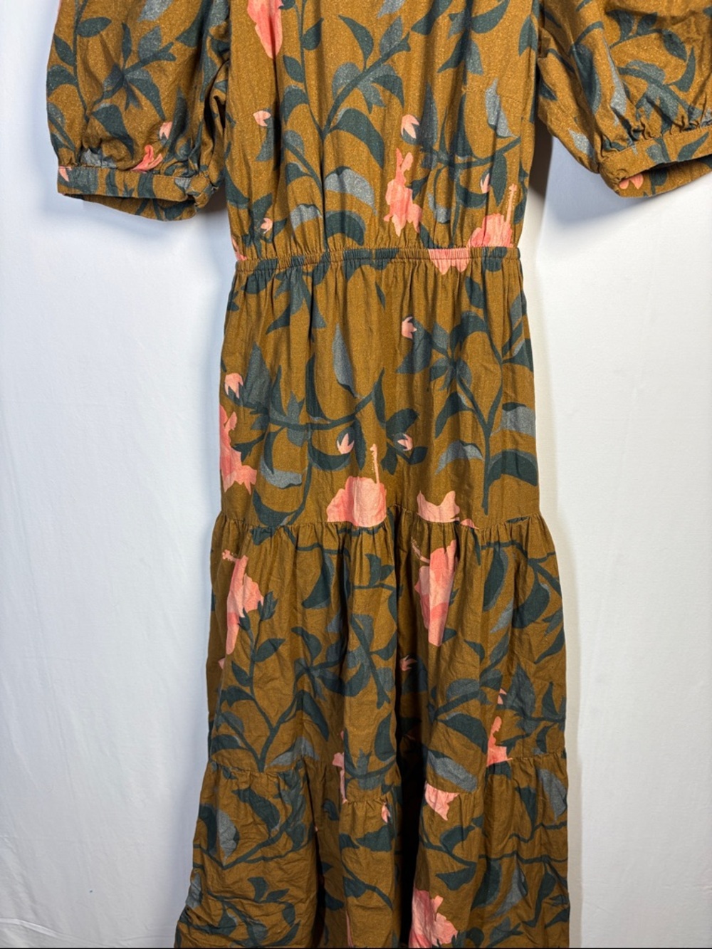 ANTHROPOLOGIE CONDITIONS APPLY Floral Maxi Backless Brown Dress size small - Picture 5 of 9